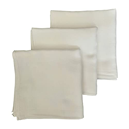 Angel-In-Moms [15 Packs] Natural Cotton 100% Soft Muslin Gauze Handkerchief, Face Washcloths, Makeup Remover Thin Towels, Wide Size 14 inch x 14 inch, Reusable Napkins Hankies Bath Towel (White)