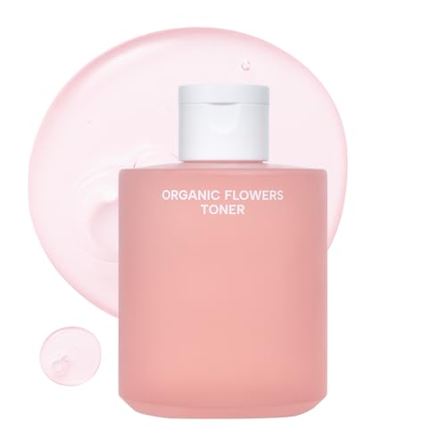 Whamisa Organic Flowers Toner Deep Rich, 97.4% Organic, Facial Toner, Essence, Damask Rose Flower Oil, Waterless Formula, Hydrating, Moisturizing, Korean Skin Care (200ml)