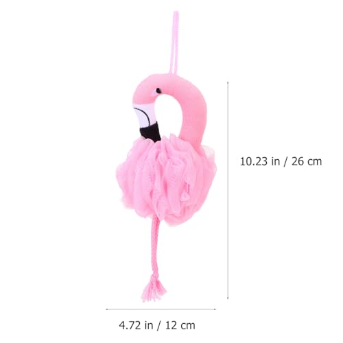 Beaupretty Flamingo Bath Balls for Kids 6 Pcs - Soft Shower Sponges with Gentle Skin Massage and Deep Cleansing for Home and Hotel Bathing 10.23X4.72X7.08 Inches