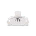 TELETIES - Small Hair Clip - Hair Claw Clips for Women - Strong Grip, Bendable Teeth, Comfortable Curved Design - Ideal for Thin or Short Hair - For All Hair Textures - Coconut White