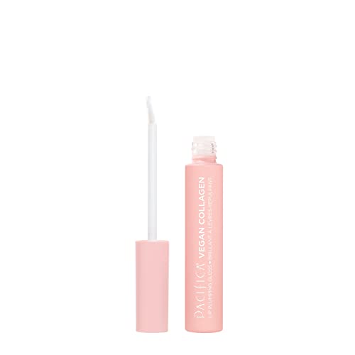 Pacifica Vegan Collagen Lip Plumping Gloss ? Hydrating Lip Plumper with Peptides, Coconut & Vitamin E, High Shine Non-Sticky, Clean Vegan, 0.22 fl oz