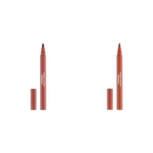 COVERGIRL Outlast Lipstain Bundle - 65 Natural Blush & 35 Canyon Shades, Vegan Formula