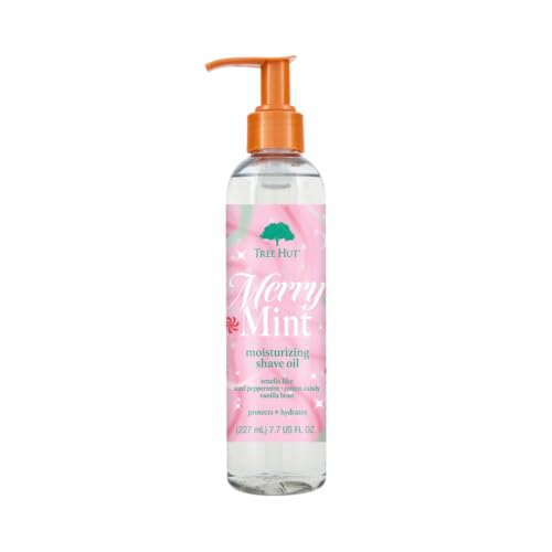 Tree Hut Merry Mint Moisturizing Shave Oil, Hydrating Gel-to-Oil Formula for a Smooth Shave, Made with Shea Butter, 7.7 fl oz