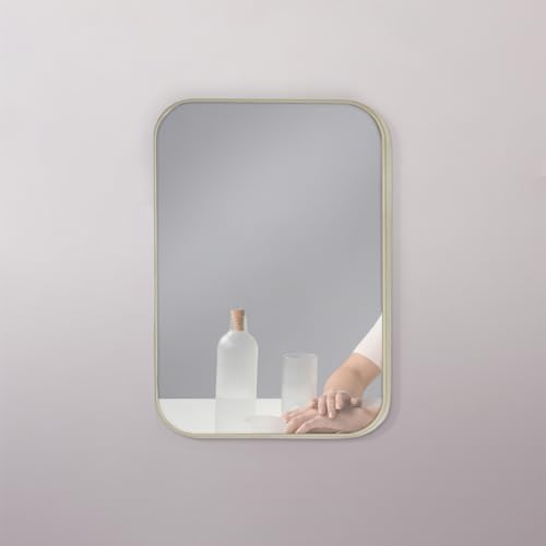 10Pcs Table Desk Vanity Makeup Mirror, 8-Inch Simple Portable Travel Mirror with Stand, Standing and Wall Hanging Dual-use Beige