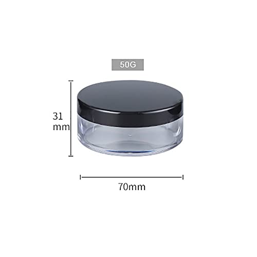 2 Pcs 50g Plastic Loose Powder Case Empty Cosmetic Powder Container Refillable Makeup Powder Jar Portable Powder Box for Travel