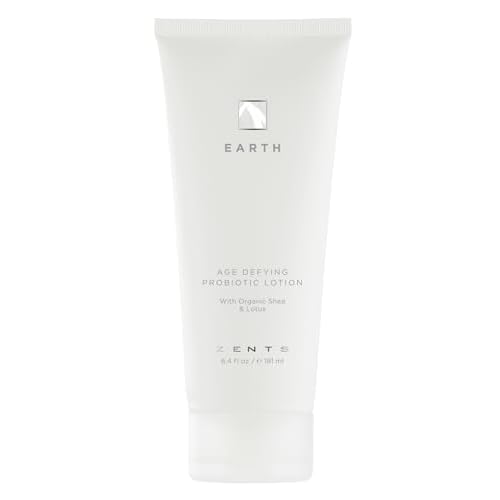 Zents Age-Defying Probiotic Body & Hand Lotion (Earth) | Moisturizing Lotion with Hyaluronic Acid & Organic Shea Butter | Nourishes & Hydrates Skin | 6.4 fl oz
