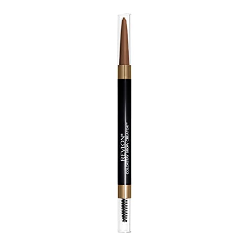 Revlon ColorStay Brow Creator, 2-in-1 Precise Eyebrow Pencil & Powder with Spoolie Brush, Waterproof & Long Lasting, 605 Soft Brown, 0.003 oz