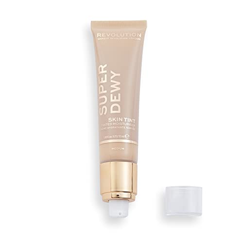 Makeup Revolution, Superdewy Tinted Moisturiser, Light Coverage, Dewy Finish, Medium, 1.85 fl. Oz.