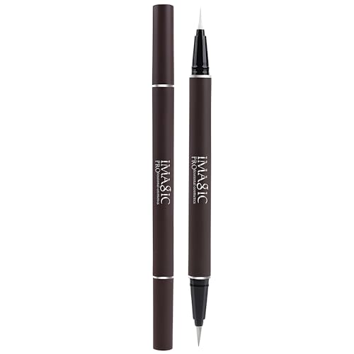 Double Head Eyeliner Pen, Waterproof Liquid Eyeliner, Long-Lasting, High-Pigmented Liner, Vegan & Cruelty-Free, White & Silver