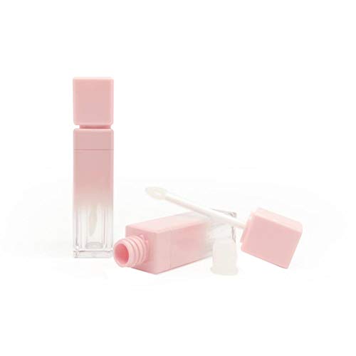 5 Pcs 8ml Gradient Pink Lip Gloss Tubes Empty Refillable Plastic Lipstick Vials with Brush Lip Gloss Storage Containers for Women Girl DIY Homemade Lipstick Lip Gloss