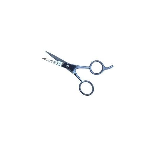 Mustache Scissors 6 Piece Set - 2 Straight (4.7 inches each), 2 Curved (4.5 inches each) and 2 Straight with Finger Rest (4.2 inches each)