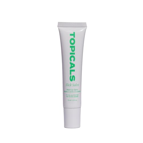 Topicals Slick Salve Mint Glossy Lip Balm | Soothes Discomfort, Strengthens Barrier and Provides Lasting Hydration & Relief | Vegan, Paraben-Free Formula with Hyaluronic Acid and Ceramides (0.5 Fl Oz)