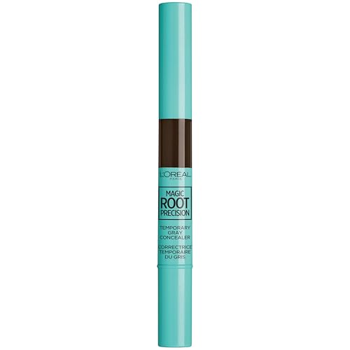 L¡¯Oreal Paris Magic Root Precision Temporary Gray Hair Color Concealer Brush, 4 Dark Brown, 0.05 fl; oz.