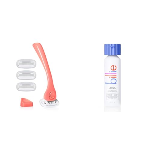 Billie Razors for Women Shave Kit with 4 x 5-Blade Razor Refills + Magnetic Holder + Whipped Shave Cream - Lavender & Bergamot Scent - 6.5 fl oz
