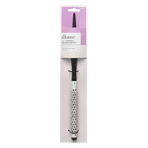 Diane Small Thermal Hair Brush for Blow Drying Curly Hair, Mini Round Wood Brush, 3/8"