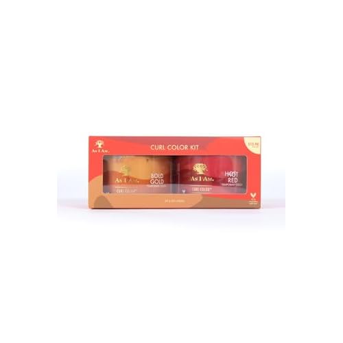 As I Am Curl Color Kit - Bold Gold & Hot Red - 12 ounce - Color & Curling Gel - Temporary Color - Medium Hold - Vegan & Cruelty Free