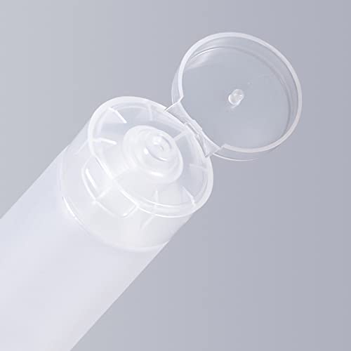 QUUPY 24Pcs 100ml/3.4oz Empty Refillable Plastic Squeeze Cosmetic Soft Tube Vial Bottles with Flip Cover Makeup Travel Sample Packing Storage Toiletries Container for Facial Cleaner Body Lotion