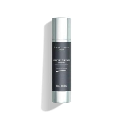Daimon Barber Age Defence Shave Cream for Men, Moisturises, Reduces Shaving Irritation and Improves the Appearance of Tired Skin, with Coconut Oil and Aloe Vera 100ml