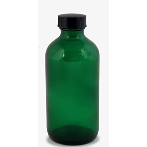 Vivaplex, 12, Green, 8 oz Glass Bottles, with Lids