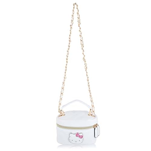 Fast Forward Sanrio Hello Kitty Cosmetic Bag for Women | Mini Hello Kitty PU Leather Crossbody Travel Toiletry Bag for Women | Make Up Travel Bag Makeup Bag