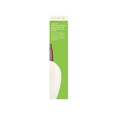 Aveeno Positively Radiant Daily Facial Moisturizer with Broad Spectrum SPF 15 Sunscreen & Total Soy Complex for Even Tone & Texture, Hypoallergenic, Oil-Free & Non-Comedogenic, 4 fl. oz