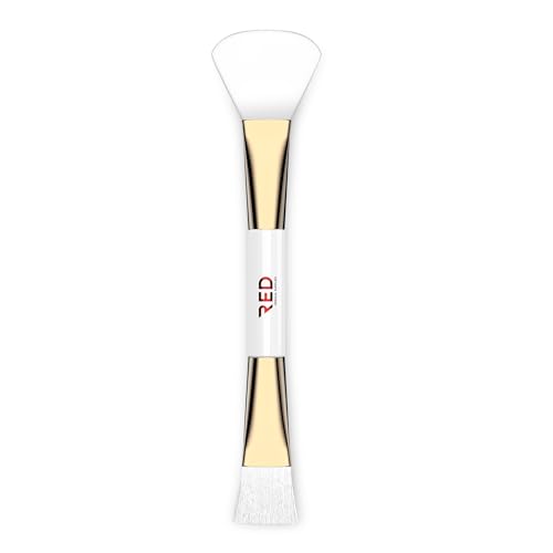 Dual Applicator Face Brush - Luxuriously Soft Brush, Fan-Shaped Silicone Head Designed for Microcurrent Gel Appliction - Elevate Your Skincare Routine.