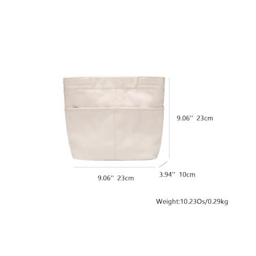 Lined Cosmetic Bag Canvas Makeup Bag Tote Bag Organizer Insert Handheld Storage Bag with Buttons Lightweight Large Capacity Inner Pack