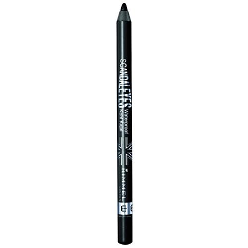 Rimmel London Scandaleyes Waterproof Kohl Kajal Eyeliner Pencil, Intense Color, Long-Wearing, Smudge-Proof, 001, Black, 0.04oz