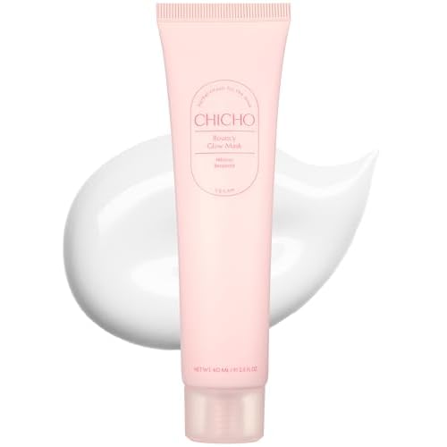 CHICHO Bouncy Glow Overnight Wrapping Peel-Off Mask (2.03 oz) ? Vegan 300Da Hibiscus Collagen Film Mask for Glass Skin & Elasticity, Korean Sleeping Face Pack, Sensitive Skin