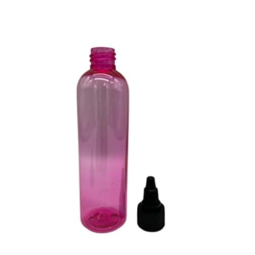Natural Farms 4 oz Pink Cosmo Plastic Bottles -12 Pack Empty Bottle Refillable - BPA Free - Essential Oils - Aromatherapy | Black Twist Top Cap - Made in the USA