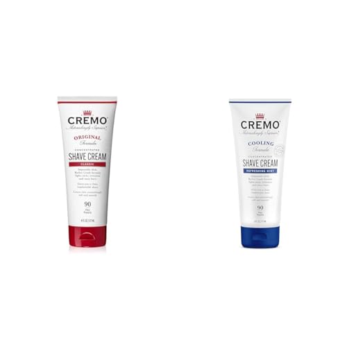 Cremo Barber Grade Original and Cooling Shave Cream, Astonishingly Superior Ultra-Slick Shaving Cream for Men, Fights Nicks, Cuts and Razor Burn, 6 Fl Oz, 2 Pack