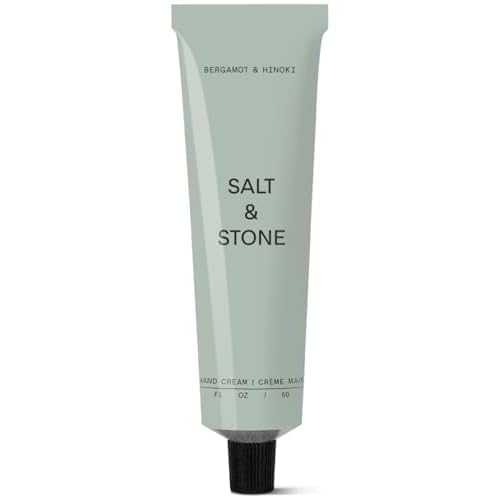 Salt & Stone Hand Cream for Women & Men | Hydrates, Nourishes & Softens Skin | Restores Dry Cracked Hands | Fast-Absorbing | Cruelty-Free & Vegan | Bergamot & Hinoki 2 fl oz