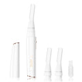 Facial Hair Removal for Women, Painless Eyebrow Trimmer with Pivoting Head, Electric Battery Operated Body Hair Remover with 2 Replaceable Blade for Face Neck Chin Bikini, White