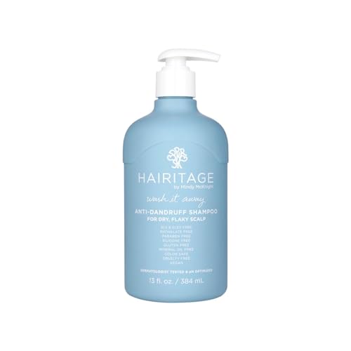 Hairitage Wash It Away Anti-Dandruff Shampoo - For Flaky, Itchy, Dry Scalp - Dandruff Shampoo Treatment - Eliminate Scalp Itching + Irritation + Flaking - 13 fl oz