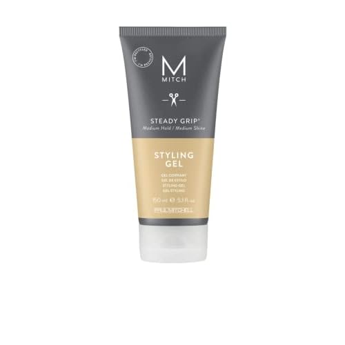 MITCH by Paul Mitchell Steady Grip Hair Gel for Men, Medium Hold & Shine, For All Hair Types, Especially Fine to Medium Hair, 5.1 fl. oz.