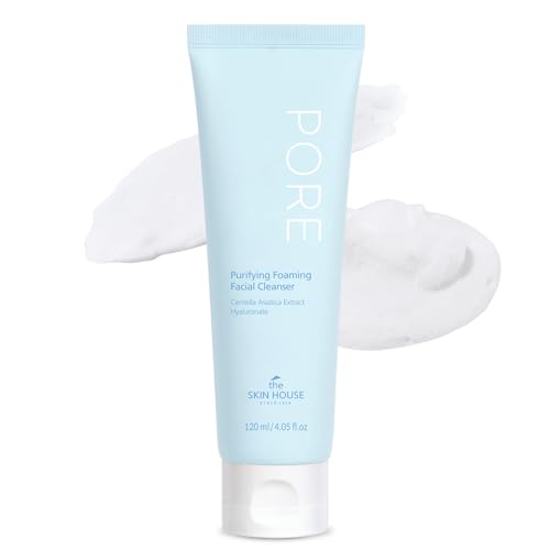 The Skin House Pore Purifying Foaming Facial Cleanser ? Gentle Daily Cleanser with Tea Tree, Herbal Extracts | Deep Cleanse & Pore Care,Korean skincare | 120ml / 4.05 fl.oz