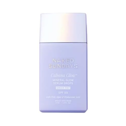 Naked Sundays CabanaGlow¢â Sheer Tint SPF 50 ? Lightweight Sunscreen Serum with Non-Nano Zinc, Hydrating Skincare Ingredients & Natural Radiant Glow