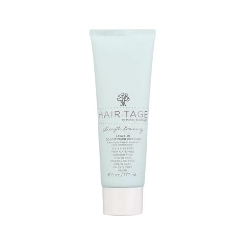 Hairitage Strength Training Leave-In Conditioner Pudding with Coconut Oil + Shea Butter - Softens + Detangles Hair - For Thick + Curly Hair - Rejuvinates + Restores Strands - Frizz Control
