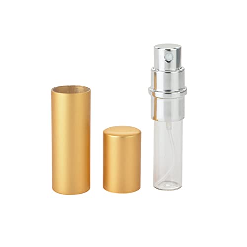 20 Pack Set 10ML Protable Refill Bulk Atomizer Spray Travel Perfume Bottle Hydrating Empty Bottle (20Pack Metal Gold)