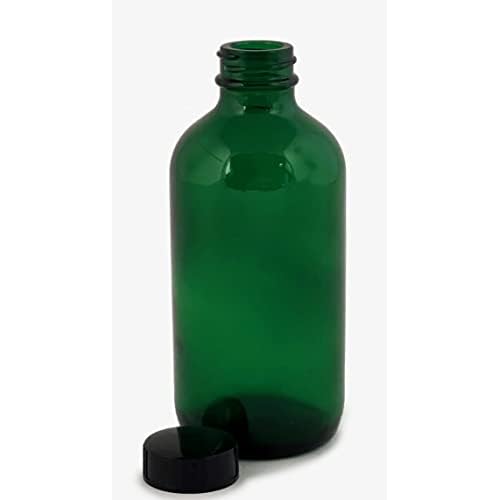 Vivaplex, 12, Green, 8 oz Glass Bottles, with Lids