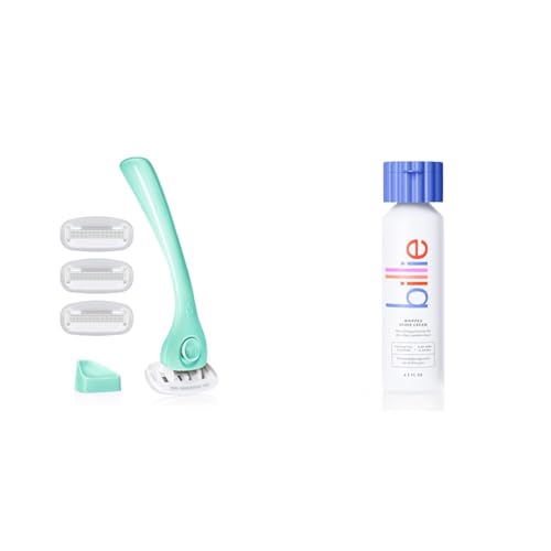 Billie Razors for Women Shave Kit ? Razor + 4 x 5-Blade Razor Refills + Magnetic Holder ? Minty & Whipped Shave Cream - Lavender & Bergamot Scent - 6.5 fl oz