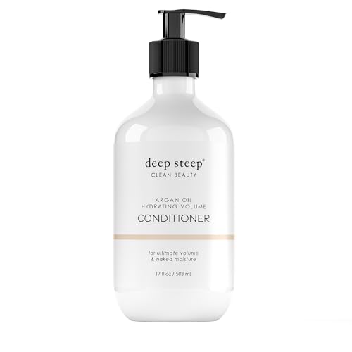 Deep Steep Argan Oil Hydrating Volume Conditioner, 17 oz ? Moisturizing Conditioner with Aloe Vera, Marula Oil, Rice Protein & Glycerin ? Silicone-Free, Vegan, Clean Beauty Hair Care, Silky Hair
