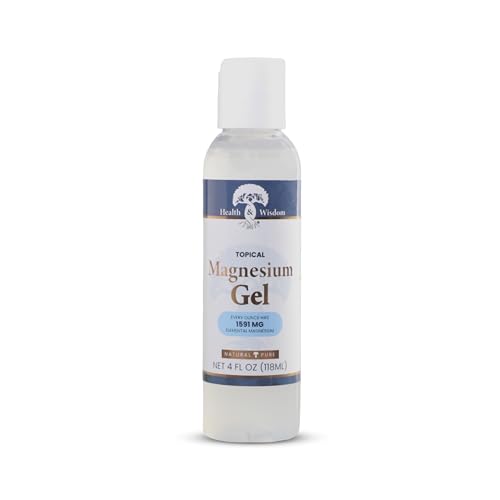 Health and Wisdom Pure Magnesium Gel with Seaweed Extract - Topical Muscle & Joint Relief- Natural and Pure Skin & Scalp Moisturizing - Enhanced Absorption - 4 Fl oz