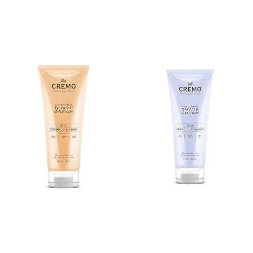 Cremo Coconut Mango and French Lavender Moisturizing Shave Creams, Astonishingly Superior Ultra-Slick Shaving Cream for Women Fights Nicks, Cuts and Razor Burn, 2 x 6 Fl Oz