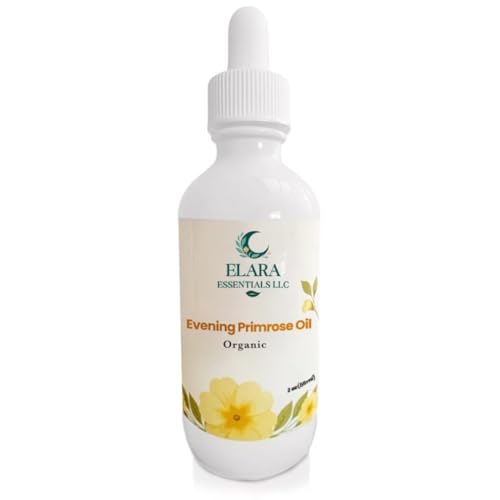 Organic Evening Primrose Oil ? Cold-Pressed 100% Pure Botanical ? Hydrating Face, Skin & Hair Oil Rich in GLA & Omega-6 for Menopause & Perimenopause Support ? 2oz