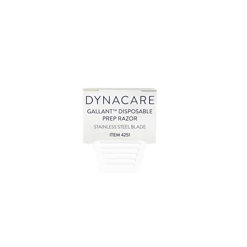 Dynarex Gallant Disposable Prep Razors, Used before ECG and other Procedures, Disposable Razors with Open Design, Ergonomic Surgical Prep Razors, 1 Box of 50 Razors