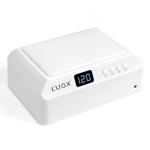 L'UGX Professional Nail Curing Lamp for Gel Polish Dryer 72W LED UV Nail Lights with Arm Rest Pillow & Retractable Tray,Perfect for Manicure & Pedicure at Salon & Home - Plug-in Nail Lamp