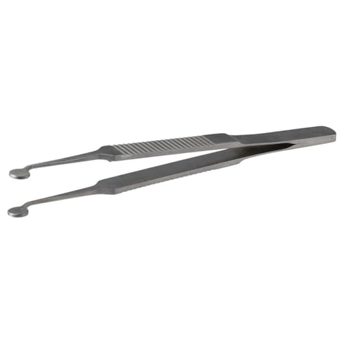 Massage Tweezers Stainless Steel Precision Round Tip Meibomian Gland Expressor Professional Silver Forceps for Eyelid Massage