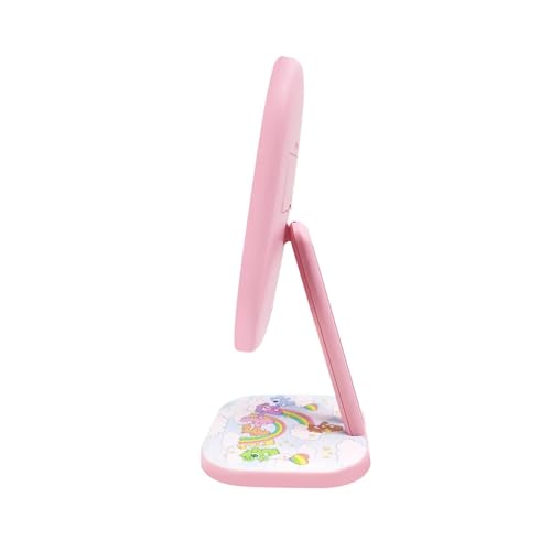 Impressions Vanity Care Bears Highlight LED Makeup Mirror, 90 Degree Tilts Travel Vanity Mirror with Detachable Base, Adjustable Brightness, Soft Touch Sensor, and Premium Artwork Design