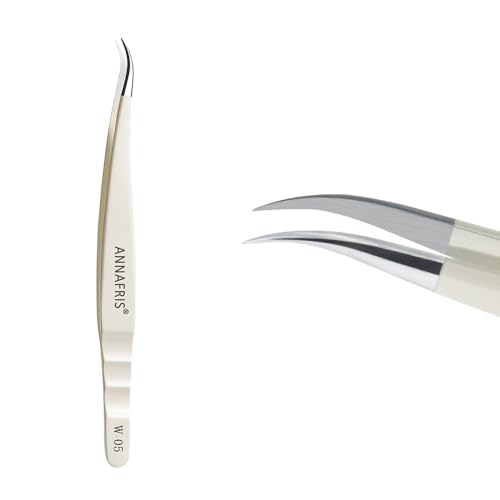 Lash Tweezers for Eyelash Extensions,Stainless Steel Lash Extension Tweezers for Easy Application and Removal-W05